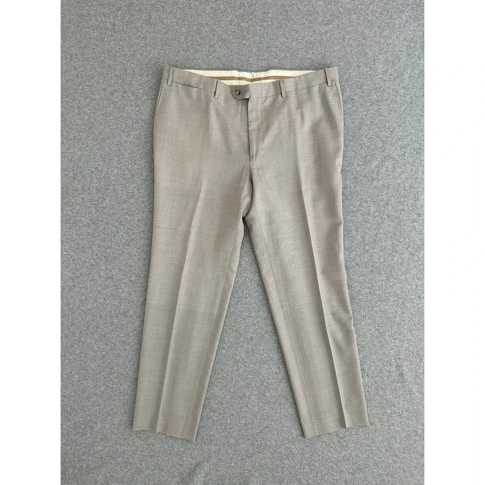 Canali Pants Kei Men 38 Tan Wool Trousers Slacks Italy Luxury Sartorial Business